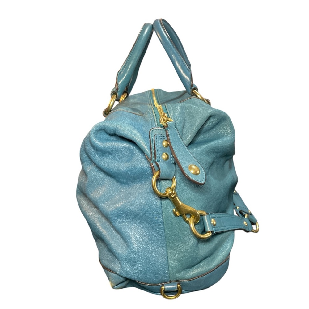 🎉HP🎉Coach Aqua Blue Teal Leather Satchel - Picture 2 of 14